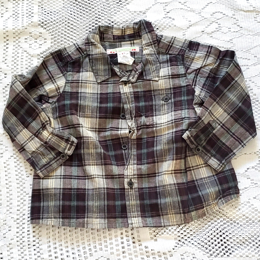 Bonpoint 🍒 button down, long sleeve